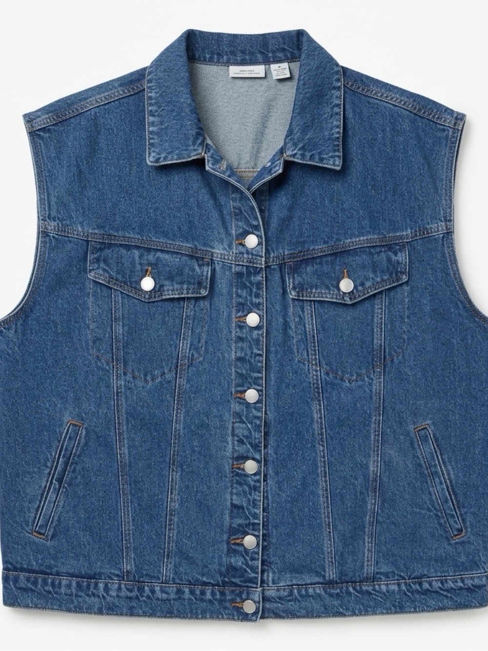 Universal Thread Women's Blue Sleeveless Denim Vest Jacket Button Front 1X